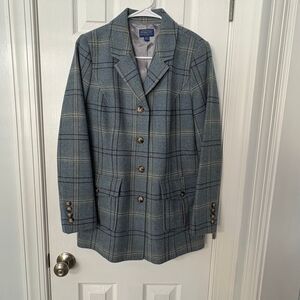 Pendleton Women’s Wool Blazer Size 10 – Blue Plaid “Oregon Wool” Lined Jacket